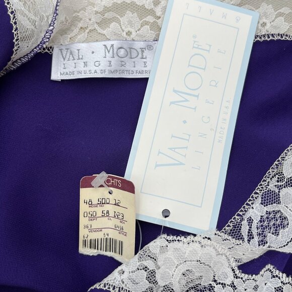 Val Mode Lingerie Purple‎ Nightgown Lace Trim Womens Nightie Size Small - Picture 5 of 8